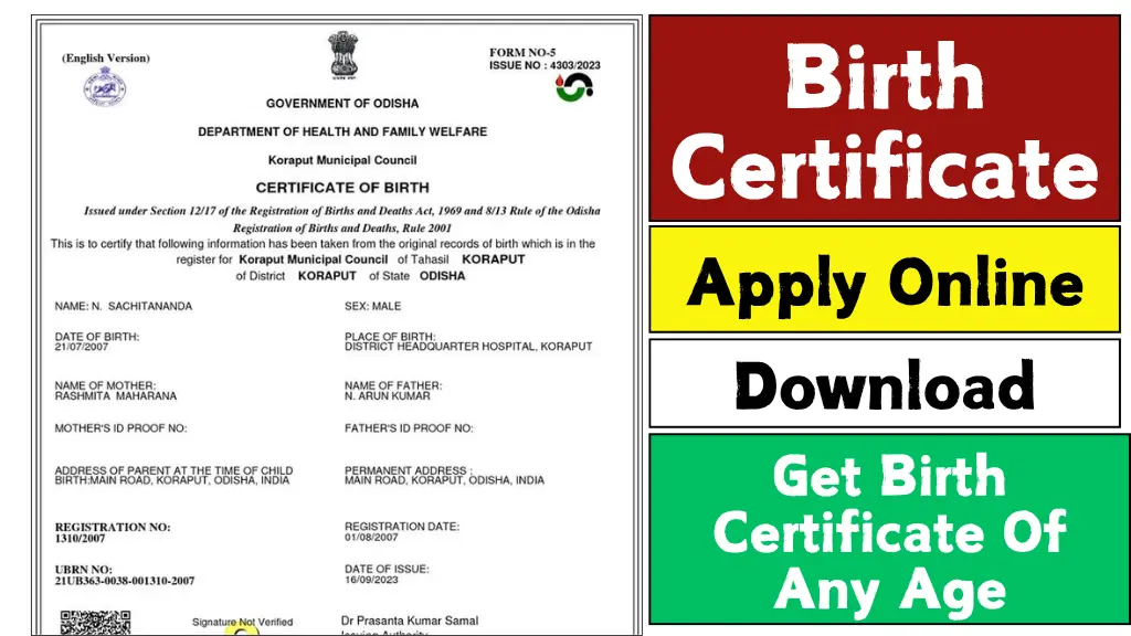 Birth Certificate Apply Online