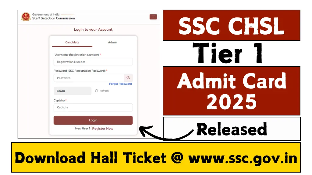 SSC CHSL Tier 1 Admit Card 2025